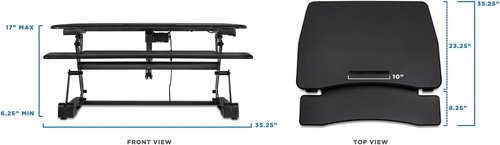 Mount-It! Electric Standing Desk Converter - 35.4" Ergonomic Sit-Stand Riser with USB Charging Port - Black