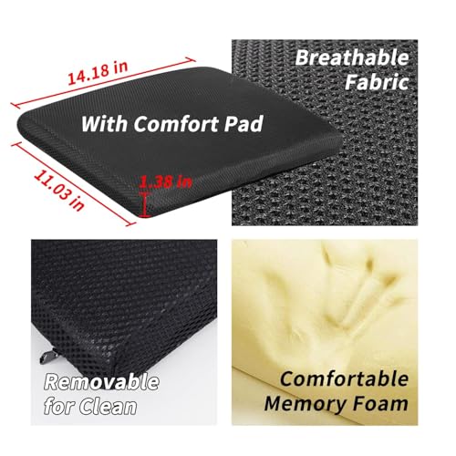 Mymyth Office Foot Rest for Under Desk at Work - Iron Adjustable Ergonomic Footrest Strong & Durable - 6 Heights Foot Stool with Memory Foam Cushion - Anti-Slip for Computer Gaming - Black