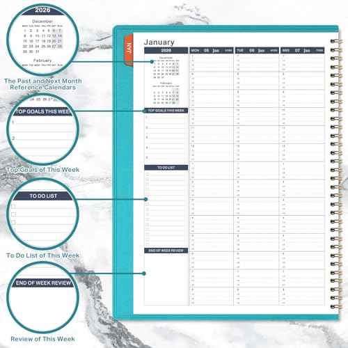 2026 Weekly Appointment Book - JAN 2026 - DEC 2026, Daily Hourly Planner 2026, 8.4" x 10.6", Flexible Soft Cover, 15-Minute Interval