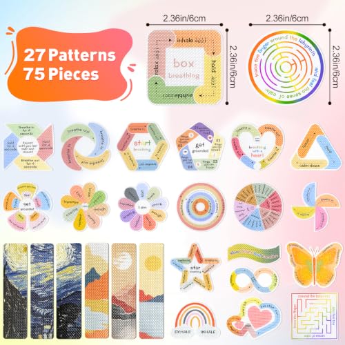75Pcs Colorful Sensory Stickers for Anxiety Relief with Textures - Calm & Focus