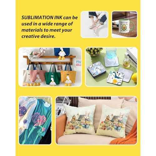 580ML Autofill Sublimation Ink Compatible for ET-2800 ET-2850 ET-4850 ET-3850 ET-2400 ET-3830 ET-2760 ET-15000 ET-4800 Inkjet Printers, Heat Press Transfer on Mugs T-Shirts