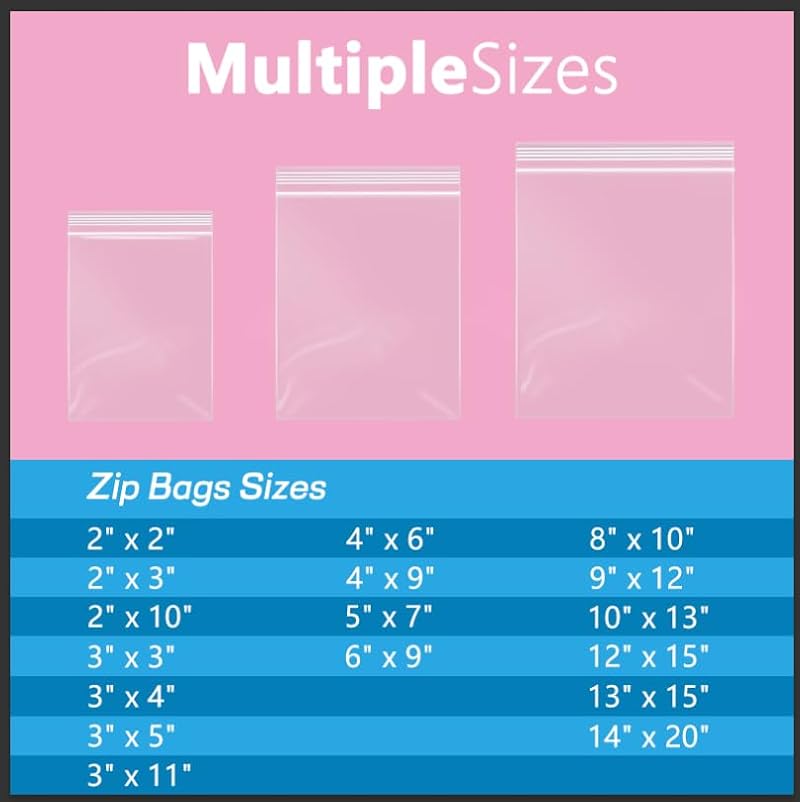 iMailer 8x10 Inch Reclosable Plastic Zip Poly Bags - 500 Pack, Durable & Waterproof