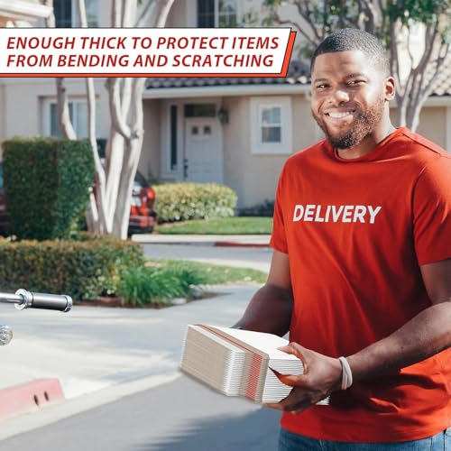 party greeting 200 Pcs 6 x 8 Inch Rigid Mailers Self Adhesive Stay Flat Rigid Envelopes Cardboard Mailers Mailing Envelopes for Protecting Shipping Photo CD Documents Gift Cards