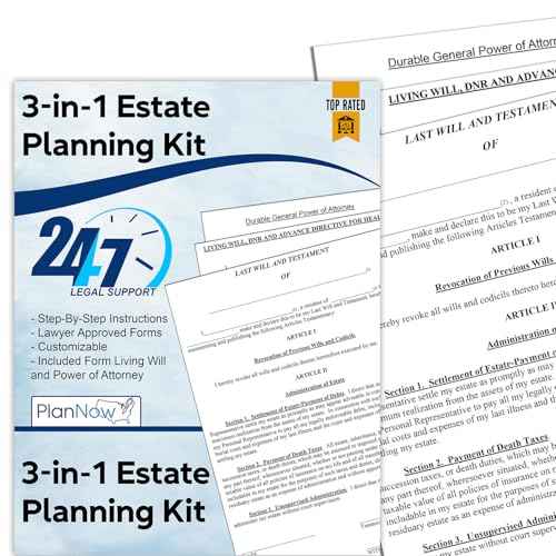 Estate Planning Kit Includes Last Will and Estate Guide, POA, Living Will and Medical POA and Detailed Instructions Live Legal Support