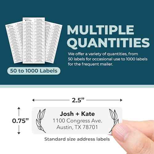 Personalized Return Address Labels - Custom Address Stickers on Sheets (50-1000 Labels) (Black and White)