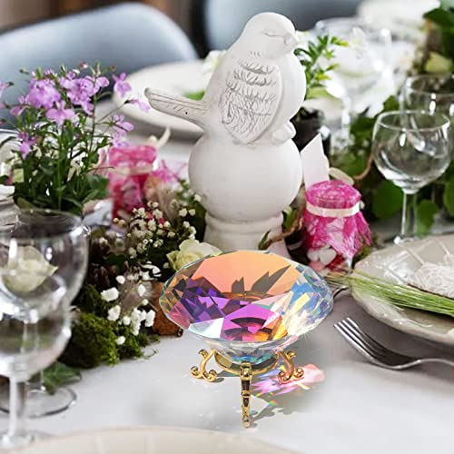 SWTHONY AB Coated 100mm (3.9 inch) Crystal Diamond Paperweight Rainbow Maker Home Decor