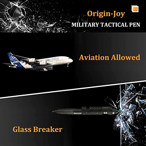 Origin-Joy 10 Pack Tungsten Steel Military Tactical Pen Set, Multifunctional EDC Self Defense Pen With 40 Ballpoint Refills (Individually Wrapped Per Pen)