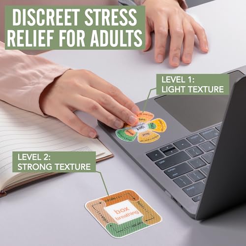 Boho 90 Pcs Calm Sensory Stickers for Anxiety Relief & Mindfulness - Textured Fidget Strips for Desk, Therapy, Adults