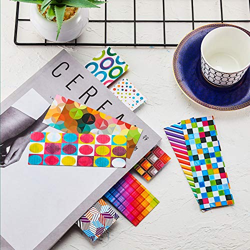 Outus 100 Pack Laminated Optical Reading Bookmarks - Creative & Durable Bookmarks with 20 Patterns