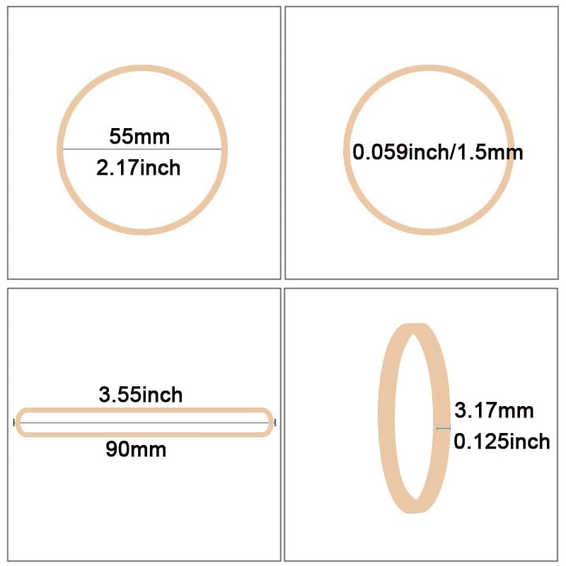 AMUU Light-Brown Rubber Bands #33, 200pcs, 90mm x 3mm x 1.5mm