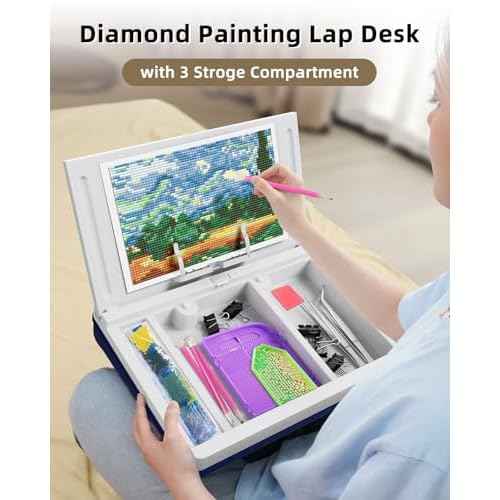 Lap Desk with Storage Cushion - Washable Portable Writing Lap Desk for Laptop with iPad Slot Magnetic WhiteBoard for Home Office Couch Bed - Fits Up to 15.6 Inch Laptop
