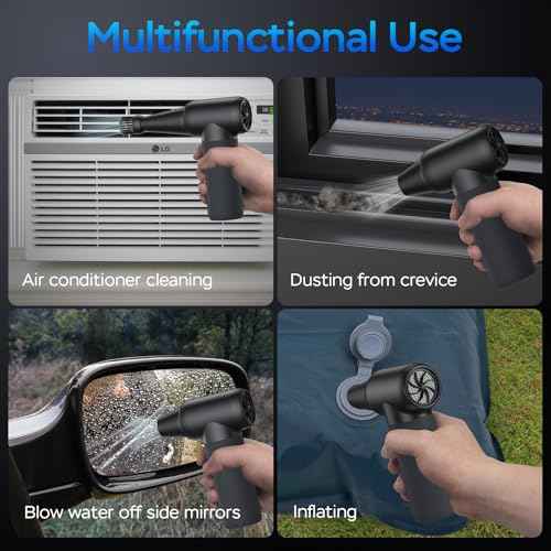 Compressed Air Duster,180000RPM Electric Duster Air Blower,Cordless Rechargeable Mini Dust Blower,3 Gear Jet Fan for PC Keyboard Computer Car Outdoor House Cleaning-Black