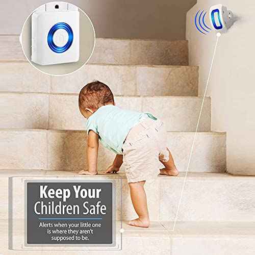 EverNary Caregiver Pager Indoor Motion Sensor Alarm Room Bed Alarms and Fall Prevention for Elderly Dementia Patients/Mailbox Alert Device for Home (2 Pager+1 Sensor)
