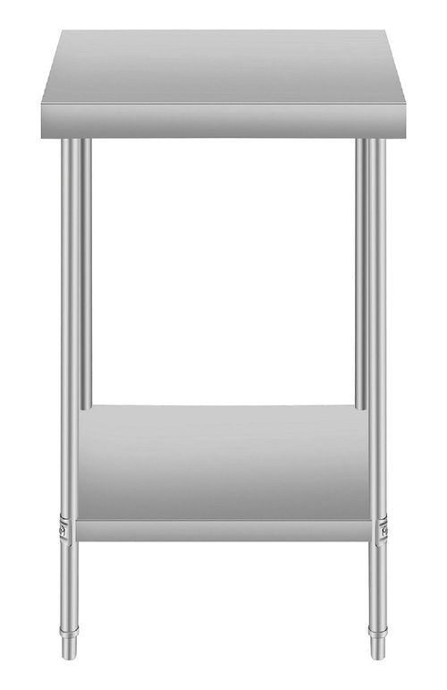 Stainless Steel Table for Prep & Work with Adjustable Undershelf, 24"x24" Heavy Duty Table for Commercial Kitchen, Outdoor, Restaurant, Hotel & Garage