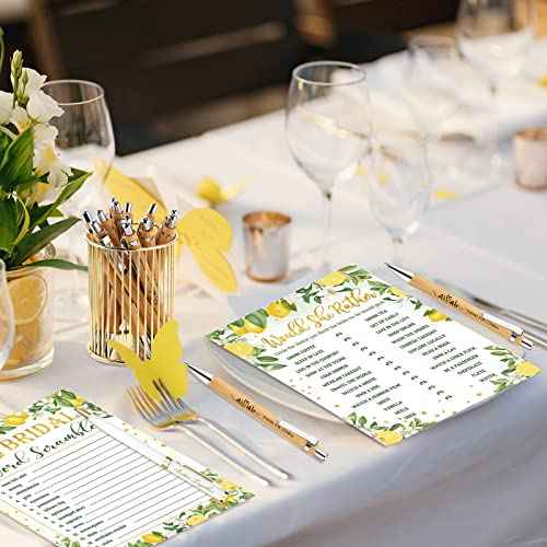 100 Pieces Bamboo Wedding Pens Bulk Ballpoint Black Ink Bridal Shower Pens for Wedding Bridal Shower Guest Book Game Gifts Proposal Bachelor Party Favors