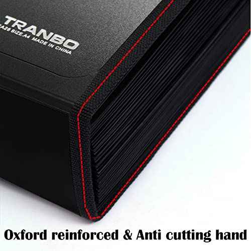 2 Pack 25 Pockets Letter Size/A4 Accordion File Organizer with Handle, TRANBO Expanding File Folder, Expandable Document Paper Organizer for Travel School Office