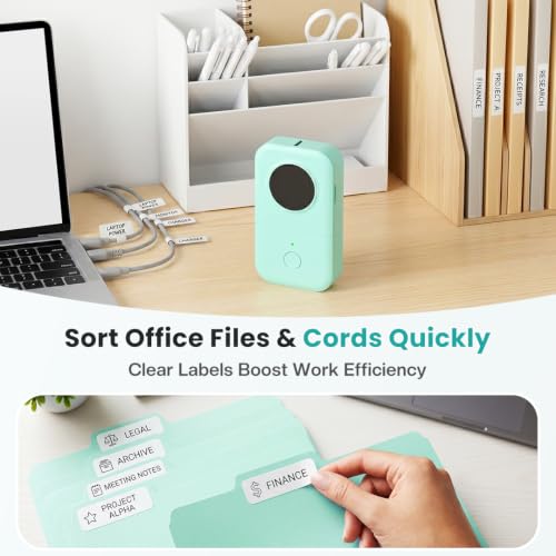 Phomemo D30 Bluetooth Label Maker with Tape - Green Mini Thermal Printer