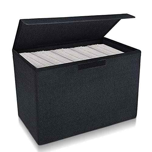 Leffis Comic Book Storage, Box 15.5" X 7.5" X 11.3", Collapsible Comic Short Box with Lids Holds 150 Comics Heavy Duty Comic Book Bin Container (1 pack, black)
