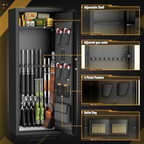 INTERGREAT 8-12 Gun safes,Rifle Safe,Gun Safes for Home Rifle and Pistols, Long Gun Safe for Rifle Shotgun for Home,Quick Access Rifle Safes,Adjustable Shelves, Easy Assemble