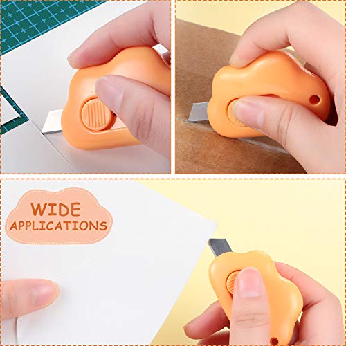 Mini Cloud Box Cutter - Retractable Utility Knife, Pack of 6, Portable & Durable