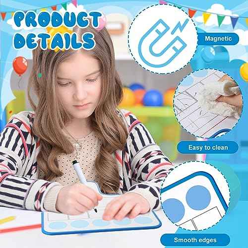 Seajan 12 Pcs Magnetic Paddle Set, Including Dry Erase Double Sided Word Paddle Answer Board with Red Round Magnets and Dry Erase Makers Phonemic Awareness Phonics Games for Kids Teaching Supplies