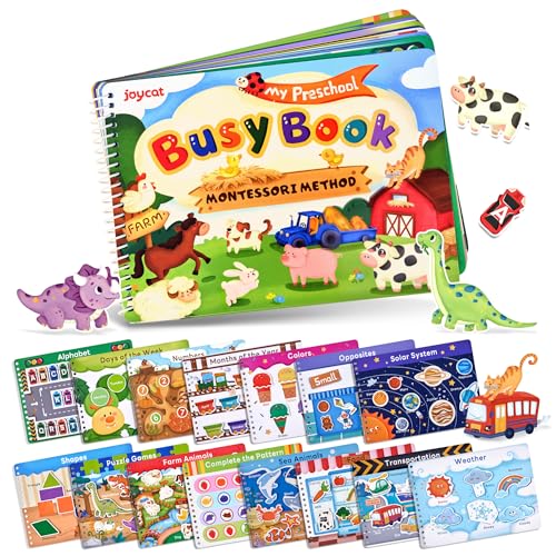 JoyCat Preschool Busy Book for Toddlers 3-5 | Educational & Sensory Learning, English Version