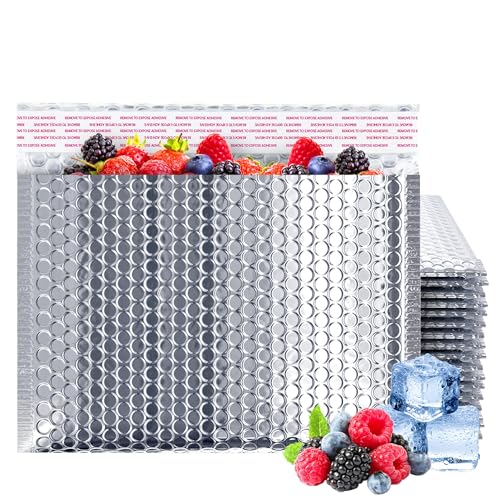 ABC PACK & SUPPLY Thermal Bubble Mailer, 13.75 x 10.5 Inches. Pack of 25 Metallic Bubble Mailers. Foil Insulated Mailers for Cold Shipping. Padded Envelopes Waterproof. Cold Insulated Shipping Bags