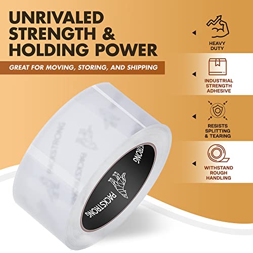 Packstrong Heavy Duty Packing Tape 3" x 2 Mil Thick, 6 Rolls, 110 Yards Each