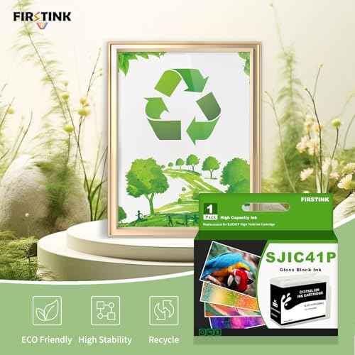 SJIC41P Gloss Black Ink Cartridges C13T52L120 SJIC41P-BK Ink Remanufacture Compatible for ColorWorks CW-C4000 Color Inkjet Gloss Label Printer (Gloss)