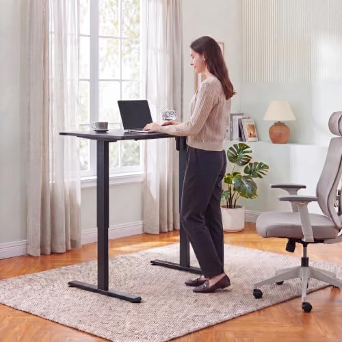 Black ErGear Electric Standing Desk Legs for 39.4-63.3 inch Desktops, 176 lbs Capacity