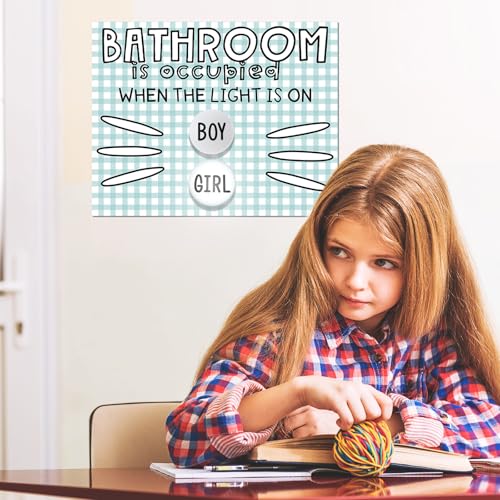 Classroom Bathroom Pass System with LED Occupied Lights & Poster for Teachers