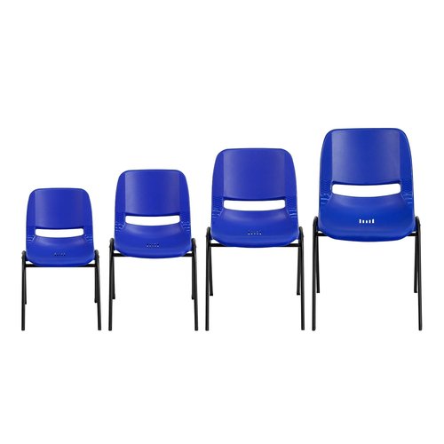 Flash Furniture HERCULES Series 440 lb. Capacity Kid's Navy Ergonomic Shell Stack Chair with Black Frame and 14" Seat Height