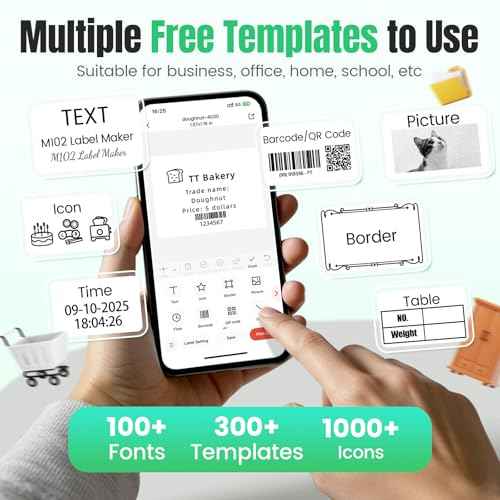 Itari Label Maker Machine with Tapes, M102 Bluetooth Sticker Maker, Portable Barcode Label Printer for Small Business, Address, Logo, Jar Price, Inkless Thermal Printer for Office, Home, White