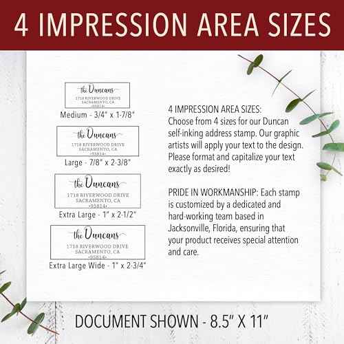 The Duncans Personalized Self-Inking Address Stamp | Envelope Return Address Stamp for Couples and Families | Custom Rubber Address Stamp (1, Medium)
