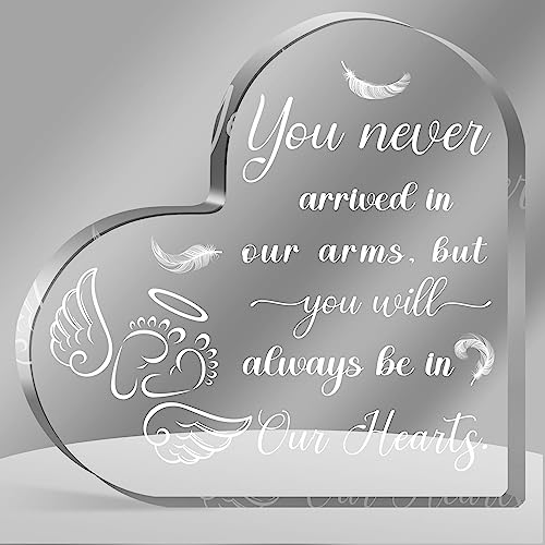 Miscarriage Sympathy Gift Acrylic Heart Paperweight 5x5in Memorial Keepsake