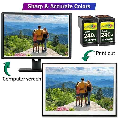 Mirone Remanufactured Ink Cartridges Replacement for Canon 240xl Combo Pack for Cannon 240 Printer Ink Cartridge for Canon MG3600 Cartridges Black Pixma MG3620 PG 240xl Cartridge 2bk