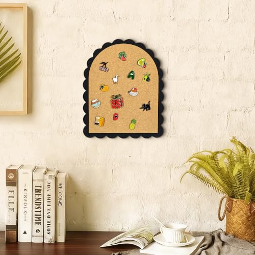 SHASHIDI 9.8x11.8 Inch Scalloped Arch Cork Board Decorative Pin Board for Photos & Notes