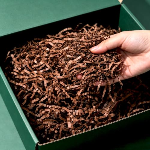 Uptotop 5oz Chocolate Crinkle Cut Paper Shred Filler for Gift Boxes