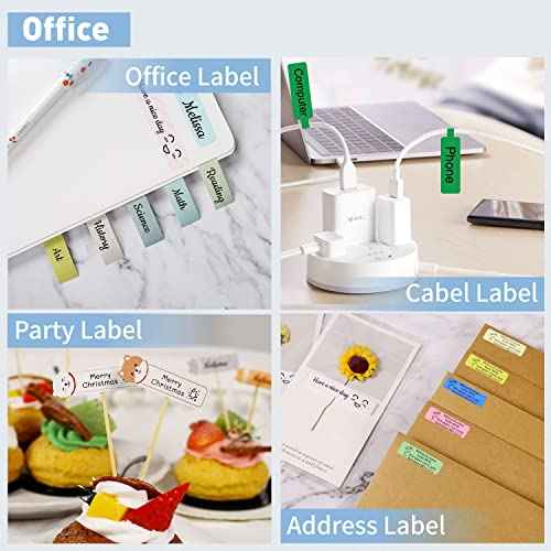 D110-M Label Maker Sticker Machine-Thermal Label Printer Inkless Portable Bluetooth Label Sticker Maker, Mini Bulk Printer for Business Home Office Compatible iOS Android USB Rechargeable-Green