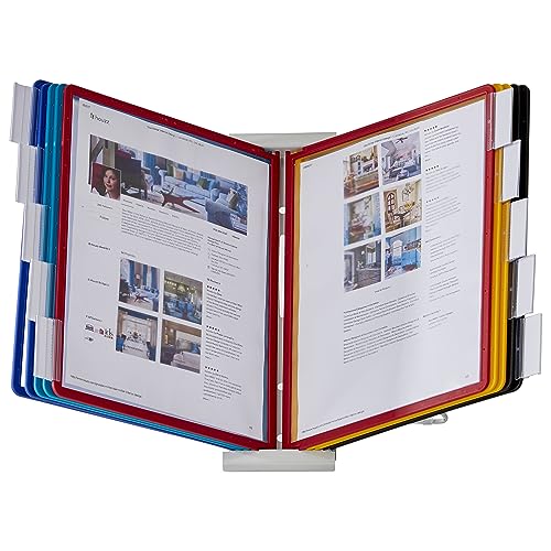Durable Desktop Reference System with 10 Double-Sided Color Panels, Assorted