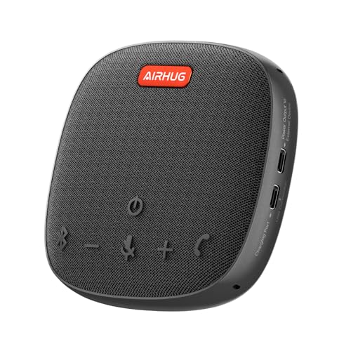 AIRHUG Conference Speaker and Microphone, Bluetooth Speakerphone with 360¡Æ Voice Pickup, Advanced Noise Reduction, USB-C Plug & Play, Compatible with Zoom and MS Team