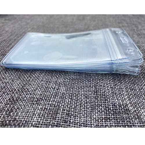 Vertical ID Badge Holders Sealable Waterproof Clear Plastic Holder, Fits RFID/Proximity/Badge Swipe Cards or Credit Card (6Pcs, Vertical)