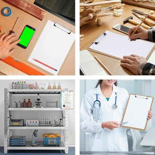 2 Pack Hardboard Office Clipboard, Letter-Size Clipboard with Low Profile Clip, Classic Clip Boards, 9" x 12.5" Wood Clipboards for Office, School, Hospital Supplies, Brown