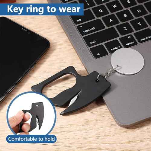 6 Pcs Letter Opener Envelope Slitter Plastic Envelope Knife Stationery Cutter Black Mail Opener Wrapping Paper Cutter for Office and Home