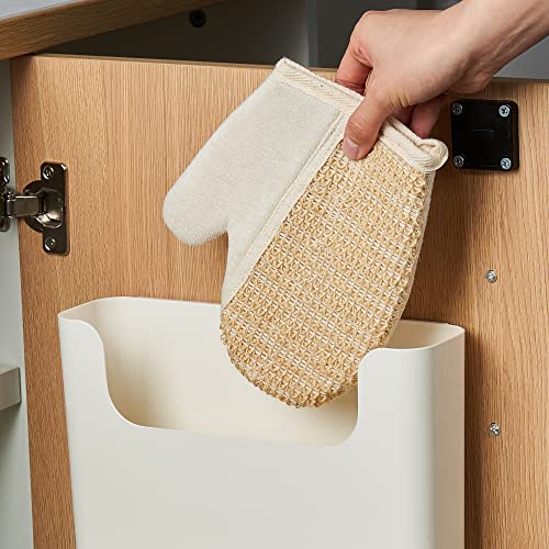 Cream White No Drilling Wall File Holder - Adhesive & Screw Mount Office Organizer