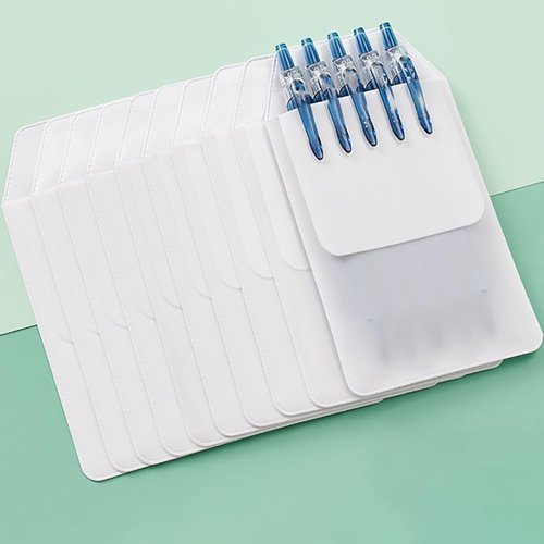 10 Pcs PVC Pocket Protector for Shirts Lab Coat Pocket Organizer Pen Pencil Pocket Holder Hospital Office School Supplies