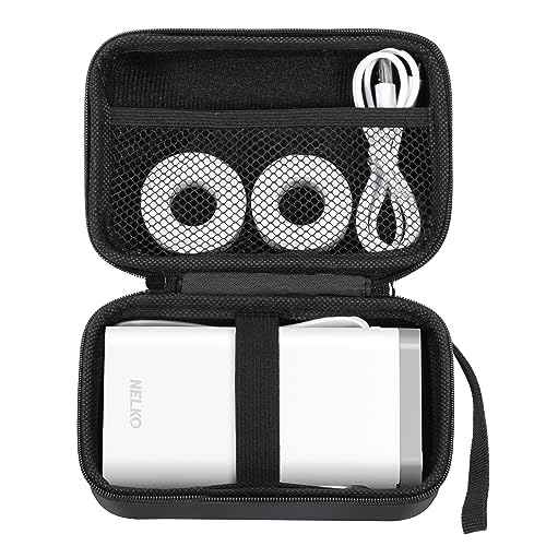 Nelko Genuine Case Compatible P21 Label Maker, Compatible with Most Mini Label Printers, Holder for Labeler Makers Printer & Labeling Tapes, Box with Mesh Pocket for Batteries Accessories (Case Only)