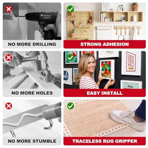 Double Sided Foam Tape Heavy Duty, Removable Damage Free Adhesive Tape, Residue Free Tape Picture Hanging Adhesive Strips Suitable for Indoor and Outdoor Installation Home Office(0.39" x 22Ft)