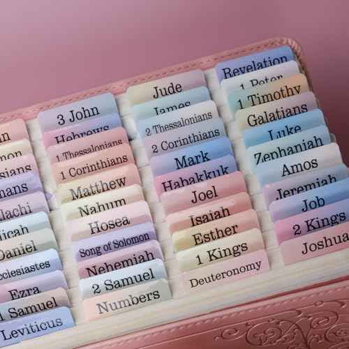 UPAFEXXI-Laminated Bible Tabs, Bible Tabs for Women and Men, Reposition Large Print Stickers, Easy to Read and Apply, 80Chapters Labels for Easy Navigation(Nebulae Rainbow)