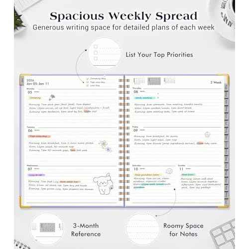 Planner 2026-2027, 18 Months Weekly and Monthly Hardcover Planner, January 2026 - June 2027, 8.5" x 11" A4 Large Daily Calendar Planner Book with Tabs, Spiral Yearly Agenda Organizer Notebook for School Work Home, Purple